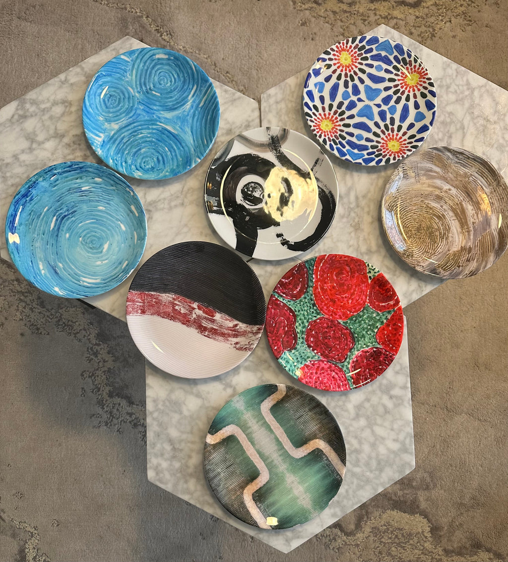 Art Plate or Set of 8 Plates by Ally Bee