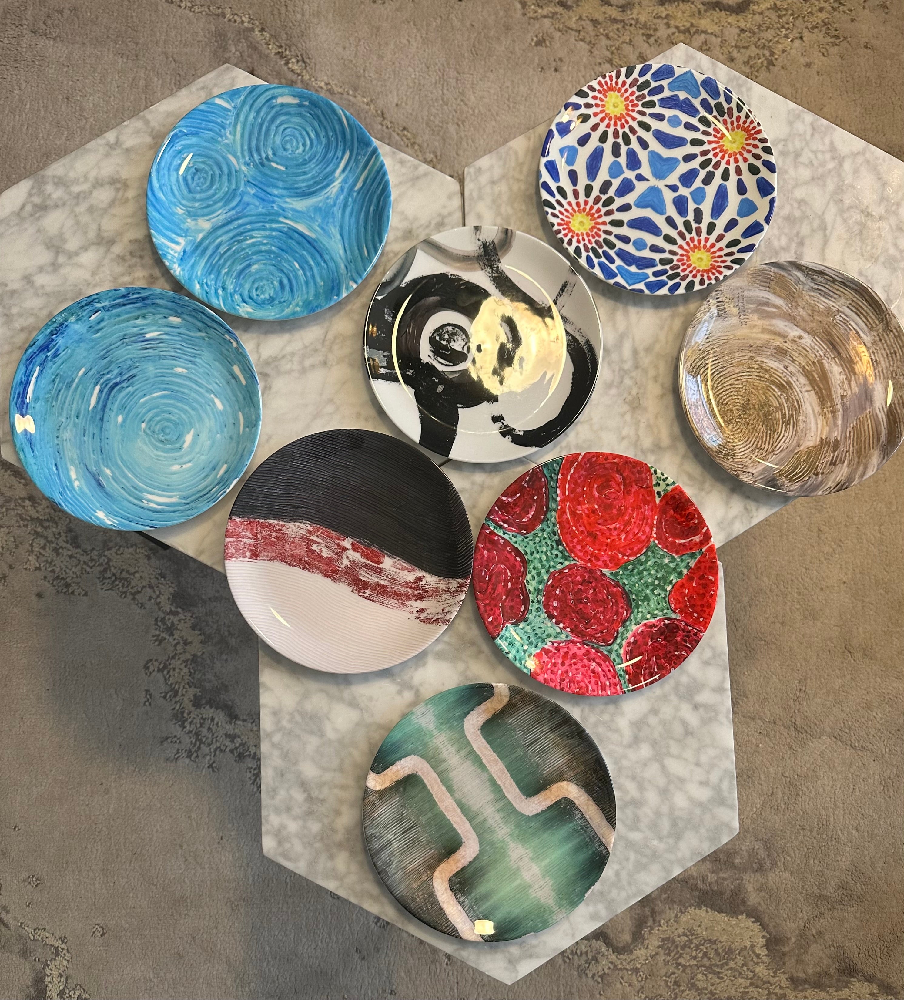 Art Plate or Set of 8 Plates by Ally Bee