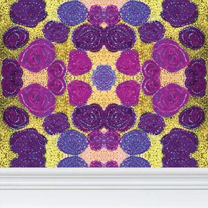 Turning up Roses Wallpaper - Purple & Green