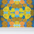 Turning up Roses Wallpaper - Yellow & Blue