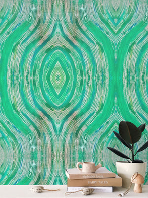 River Flower Green Wallpaper