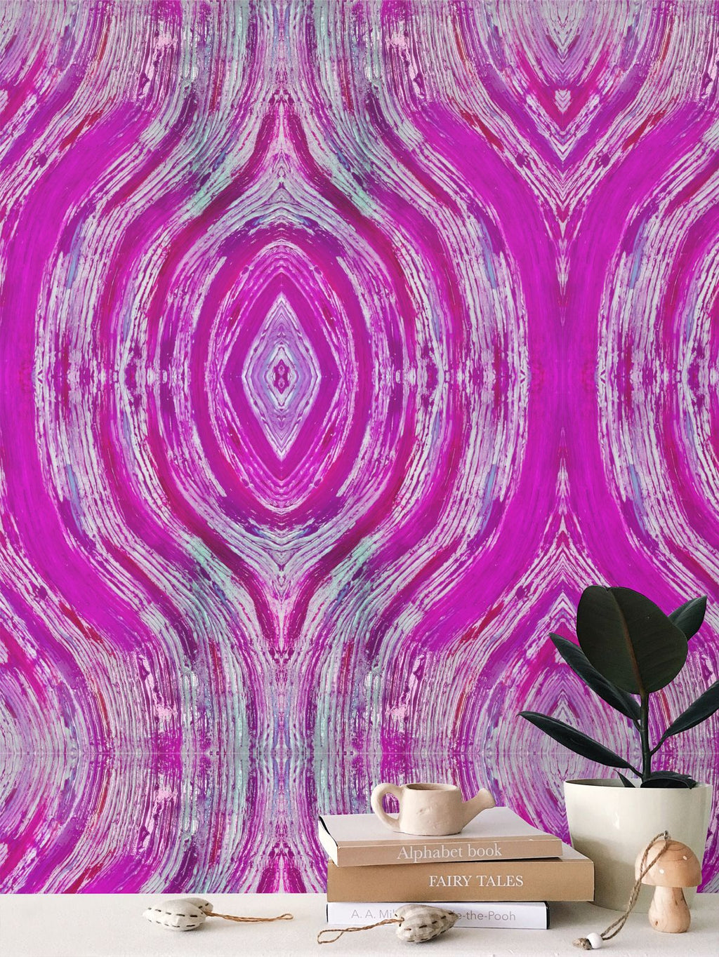 River Flows Pink Wallpaper