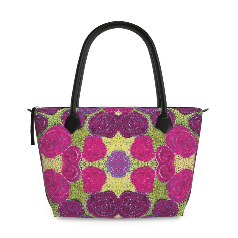 Turning Up Roses Zip Top Handbag