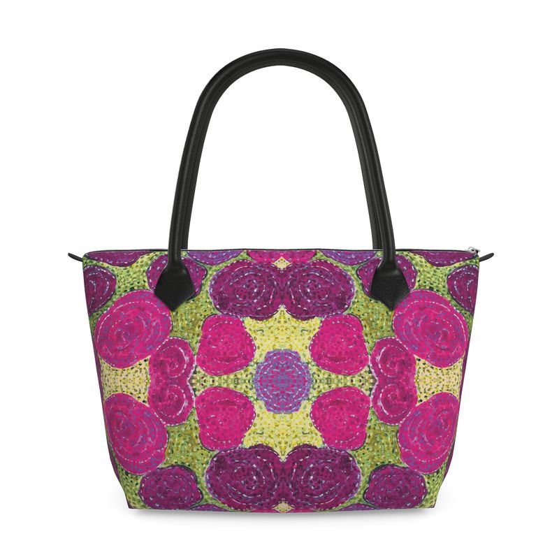 Turning Up Roses Zip Top Handbag