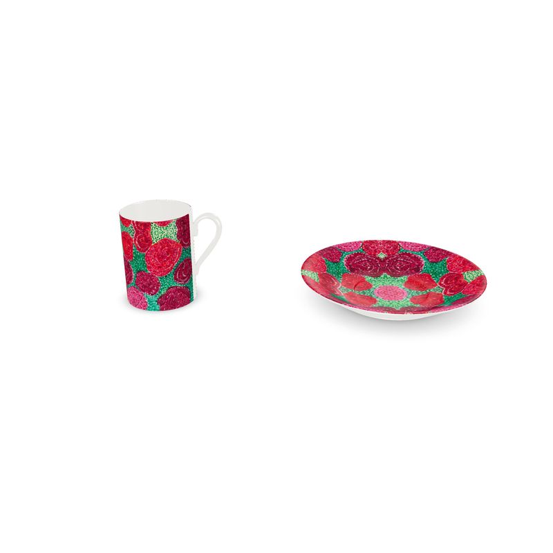 Turning Up Red Roses Cup and Saucer