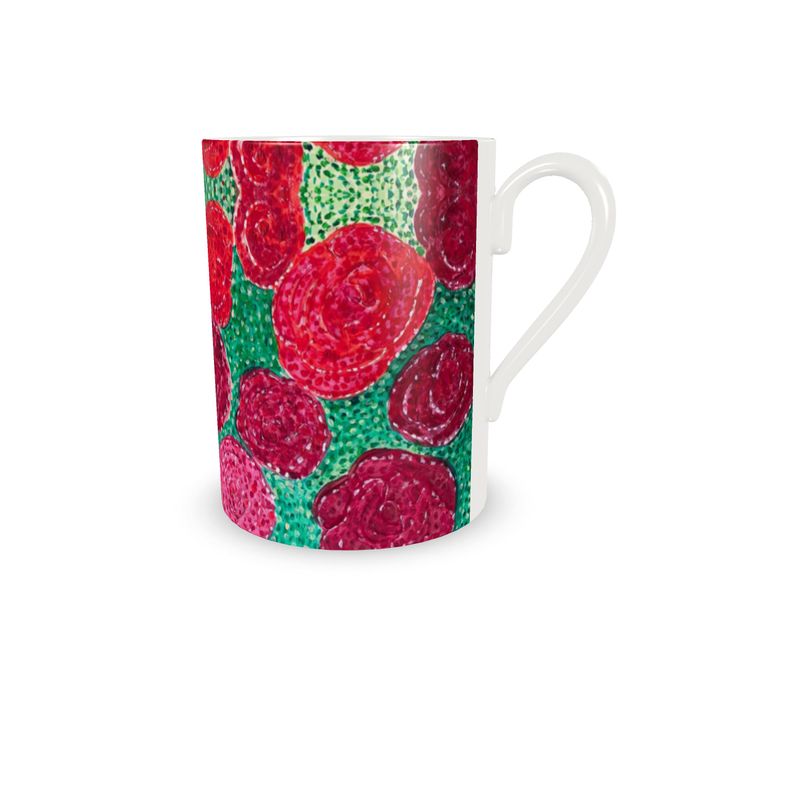 Turning Up Red Roses Cup and Saucer