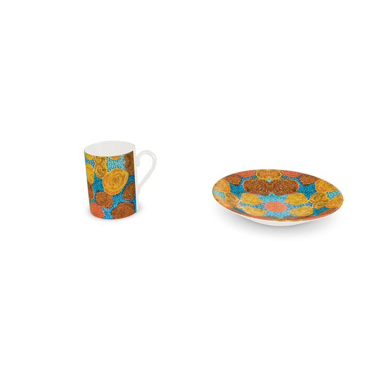 Turning Up Orange Roses Cup and Saucer