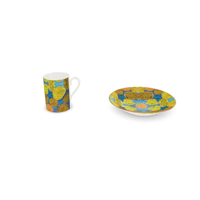 Turning Up Yellow Roses Cup and Saucer