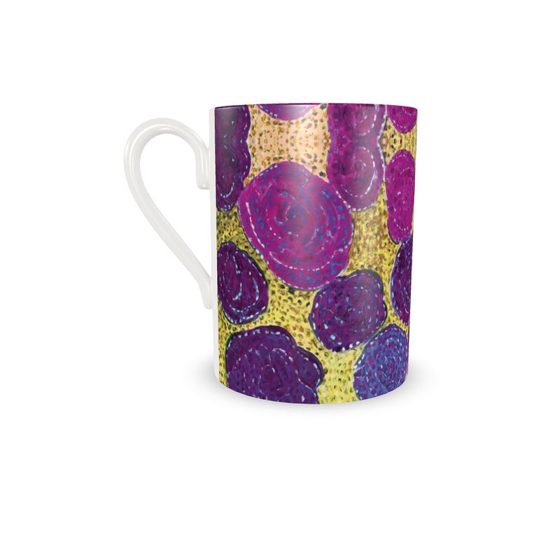 Turning Up Purple Roses Cup and Saucer
