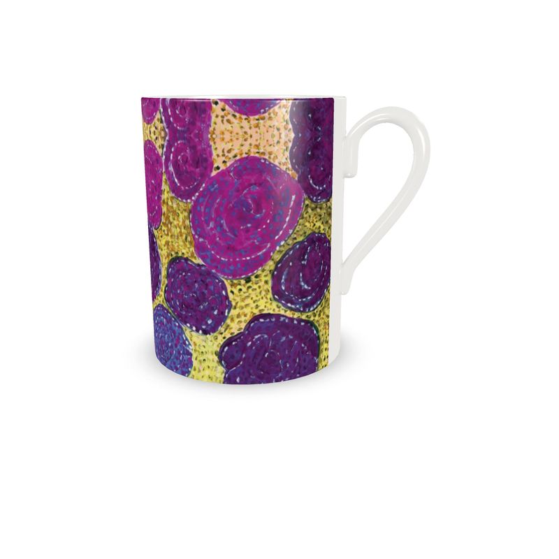Turning Up Purple Roses Cup and Saucer