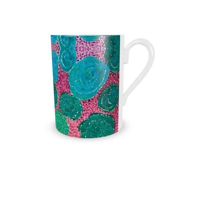 Turning Up Blue Roses Cup and Saucer