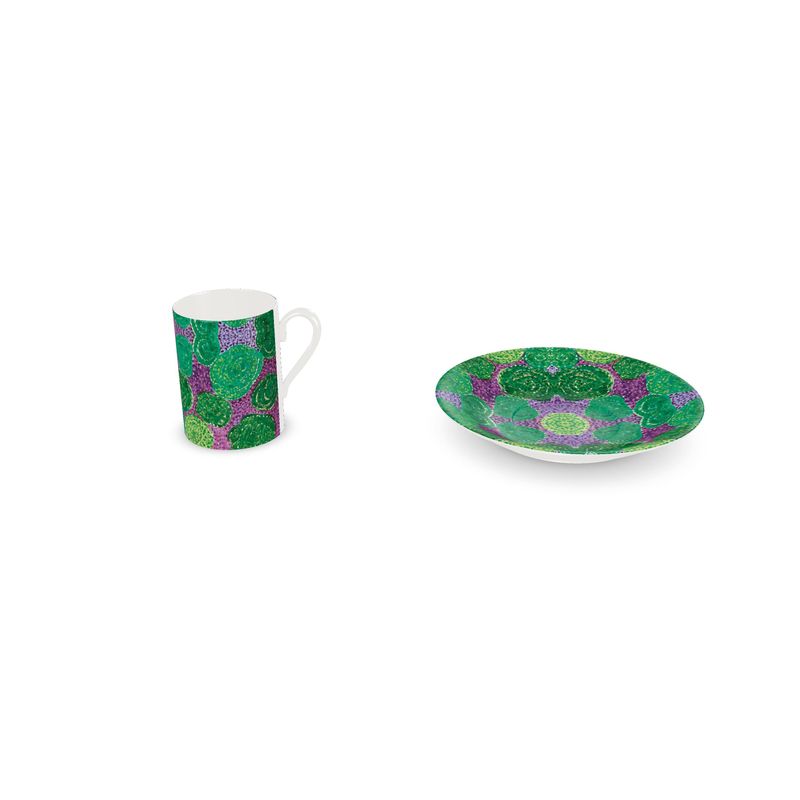 Turning Up Green Roses Cup and Saucer