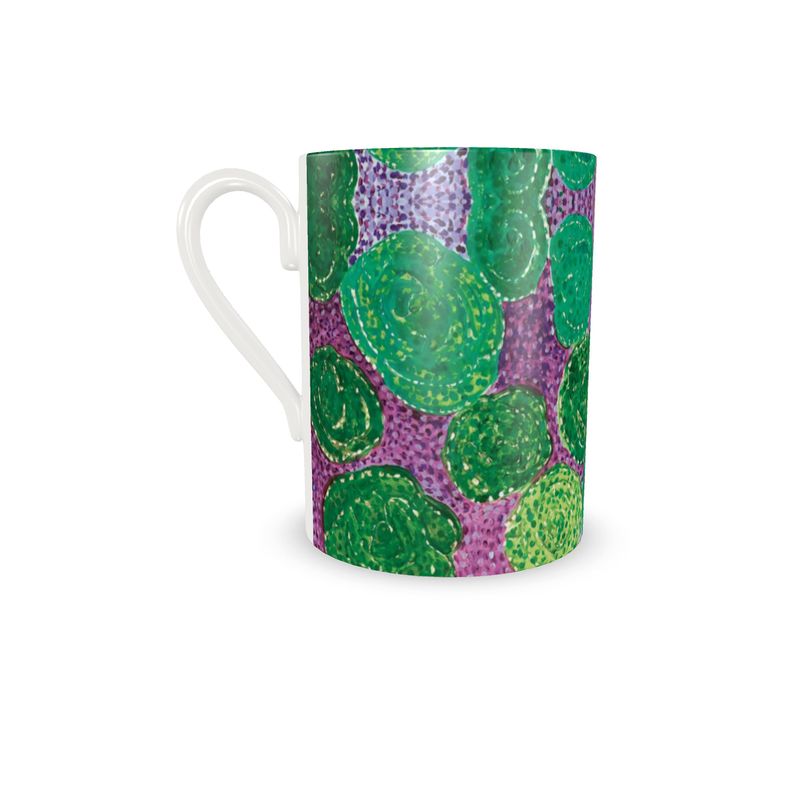 Turning Up Green Roses Cup and Saucer