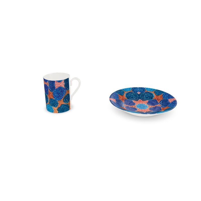 Turning Up Blue Roses Cup and Saucer