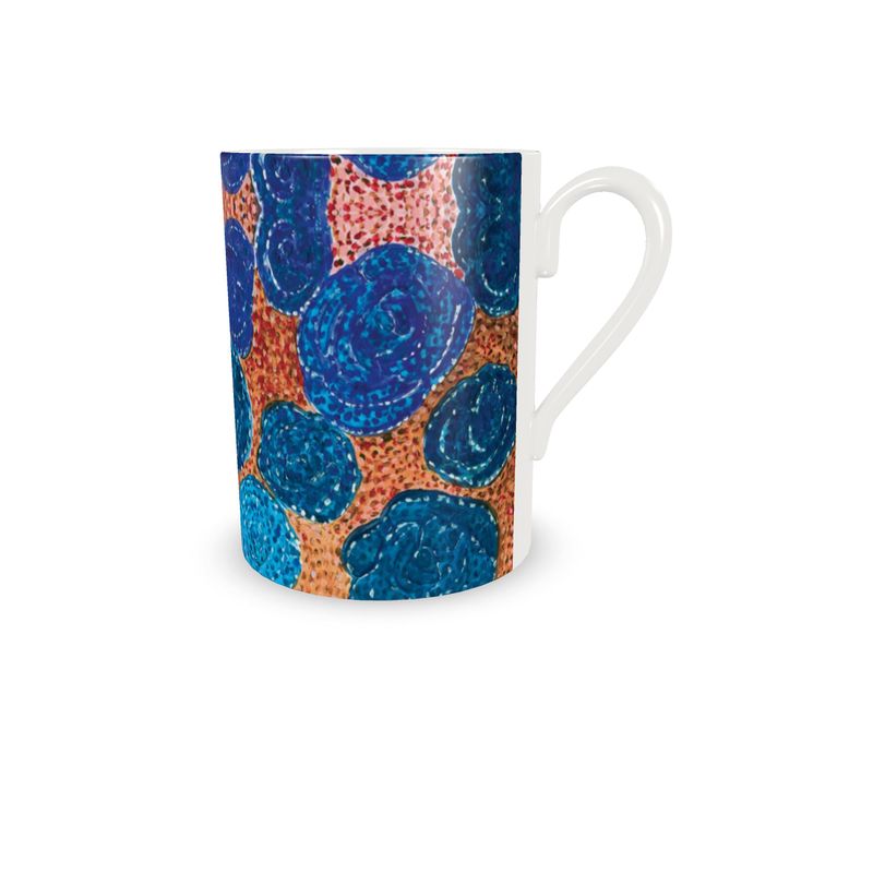 Turning Up Blue Roses Cup and Saucer