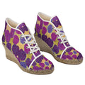 Turning Up Roses Purples Ladies Wedge Espadrilles