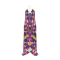 Turning Up Purple Roses Halterneck backless dress