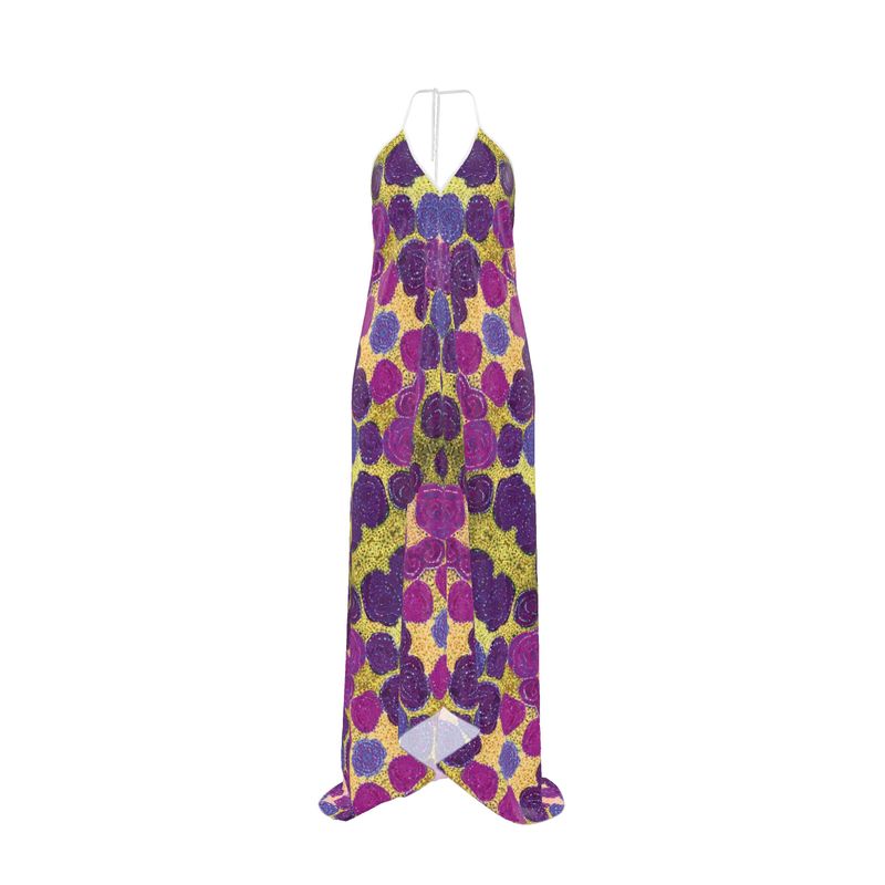 Turning Up Purple Roses Halterneck backless dress