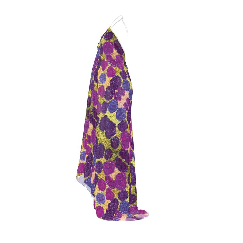 Turning Up Purple Roses Halterneck backless dress