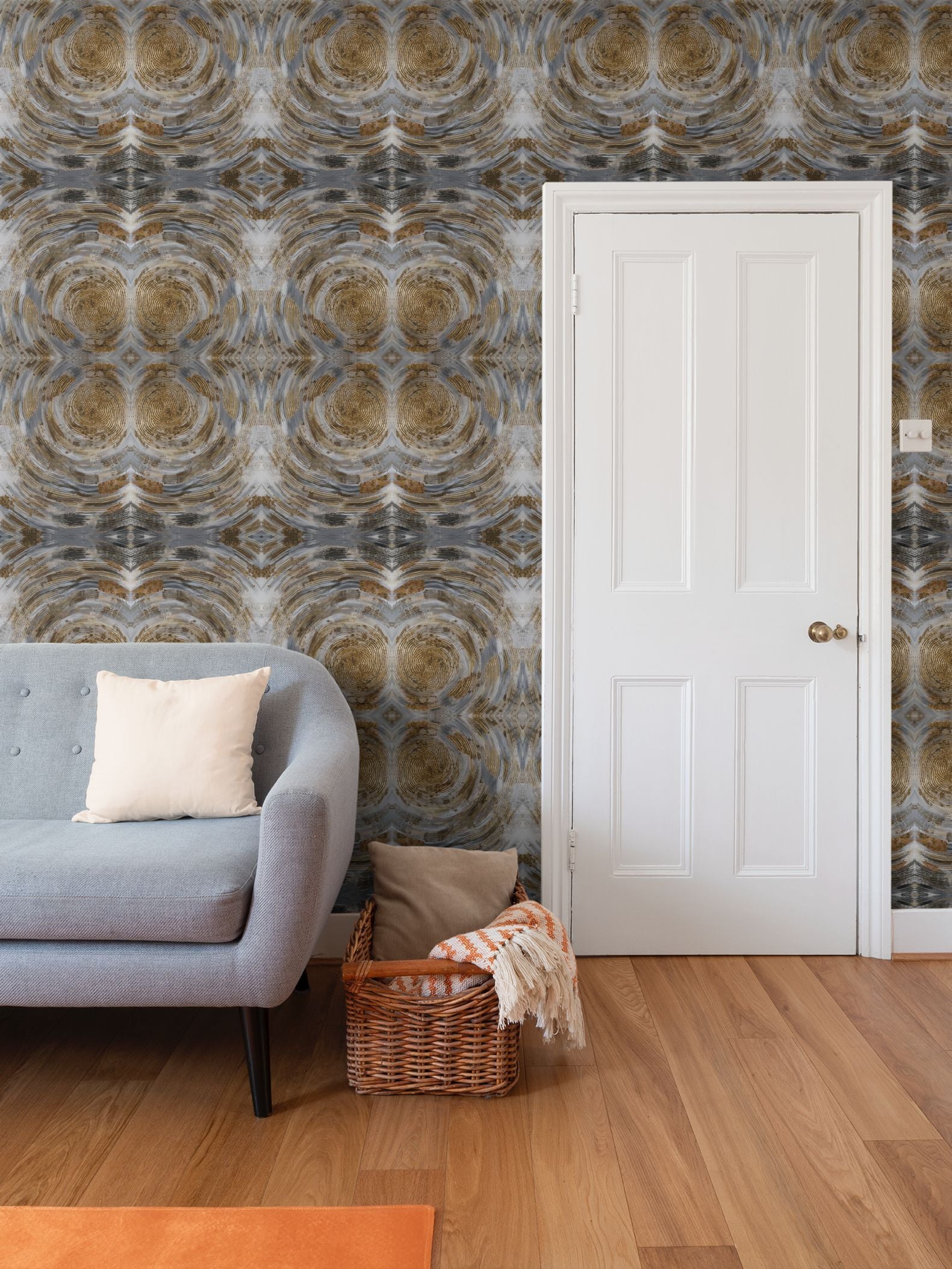 Gilded Resonance Repeat Pattern Wallpaper