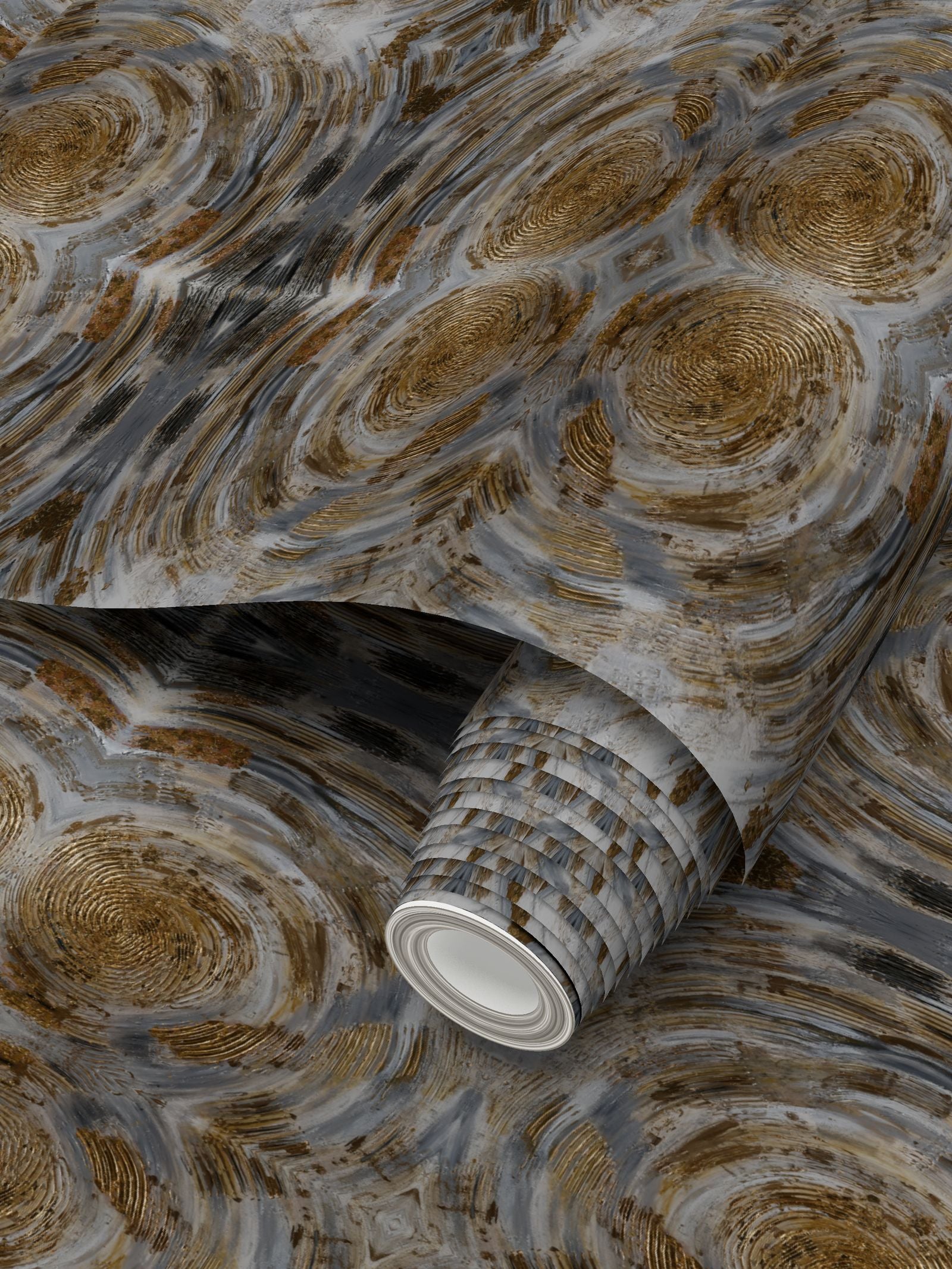 Gilded Resonance Repeat Pattern Wallpaper