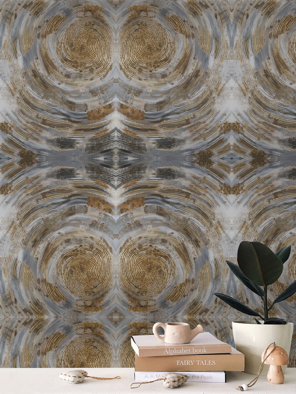 Gilded Resonance Repeat Pattern Wallpaper