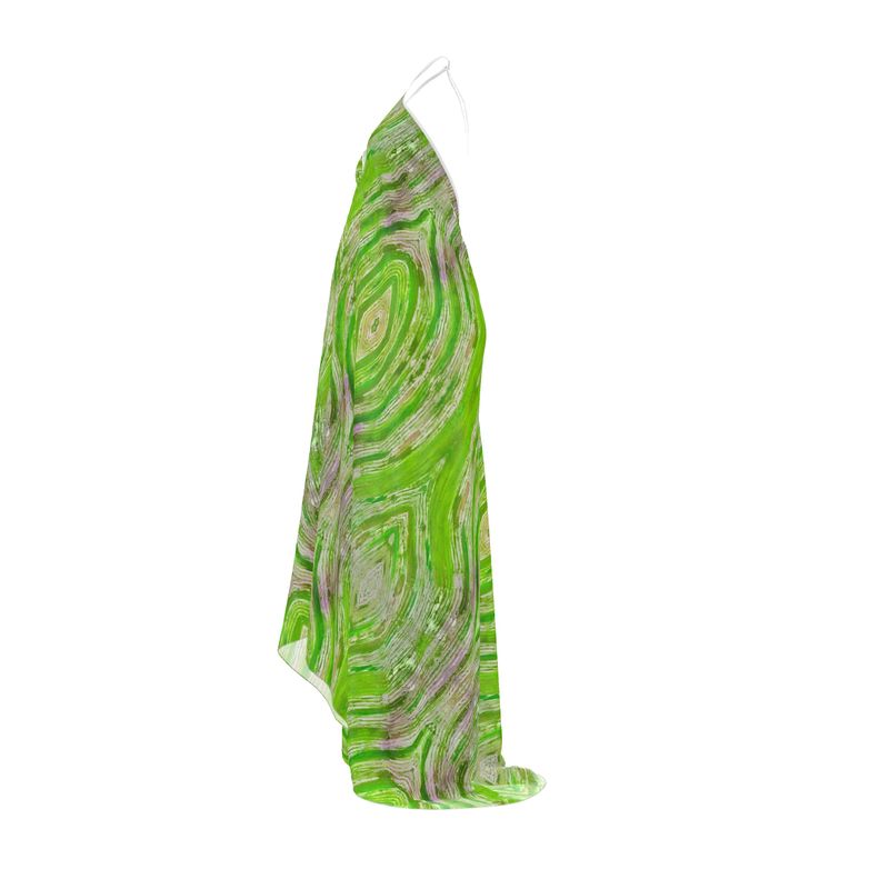 Flow Lime Green Halterneck Backless Dress