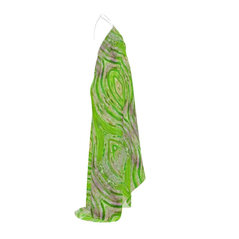 Flow Lime Green Halterneck Backless Dress