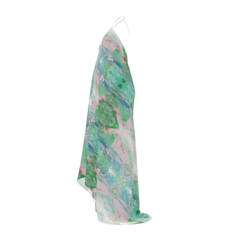 Electric Waves Halterneck Backless Dress