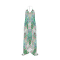 Electric Waves Lime Green Halterneck Backless Dress