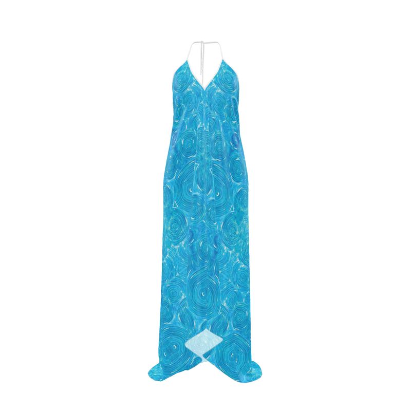Ripples Halterneck Backless Dress