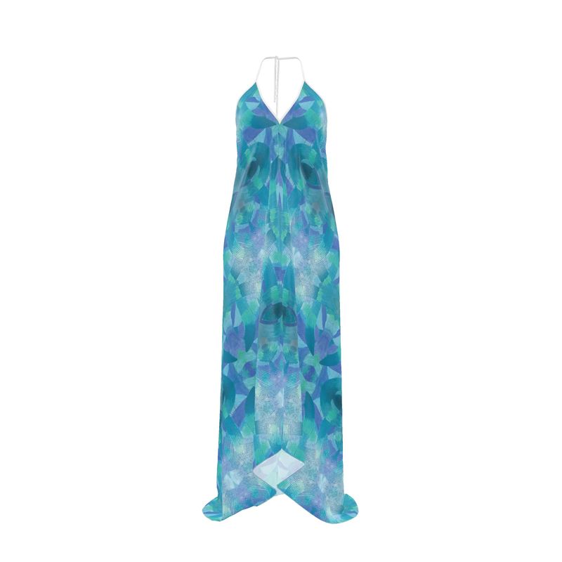 Woven Snakes Halterneck Backless Dress