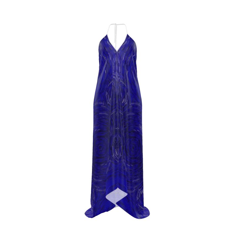 Ripples Purple Halterneck Backless Dress