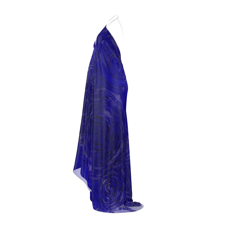 Ripples Purple Halterneck Backless Dress