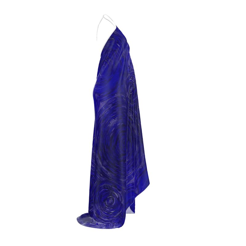 Ripples Purple Halterneck Backless Dress