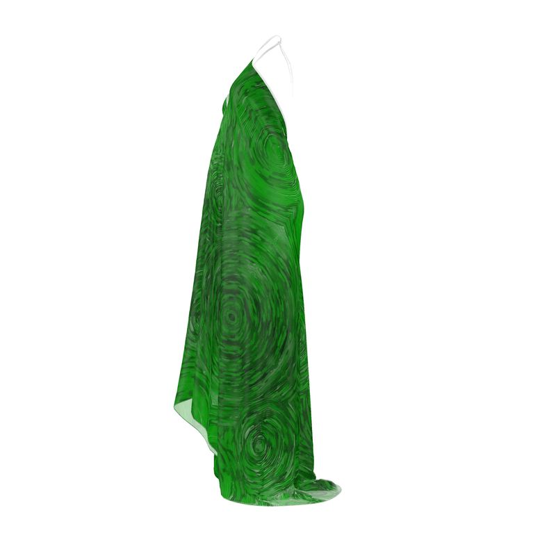 Ripples Green Halterneck Backless Dress