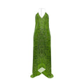 Ripples Lime Green Halterneck Backless Dress