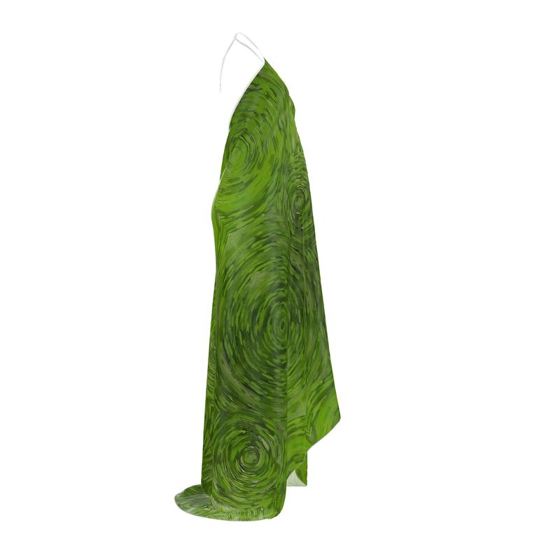 Ripples Lime Green Halterneck Backless Dress