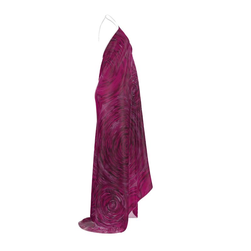Ripples Pink Halterneck Backless Dress