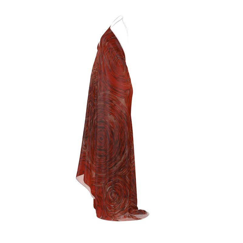 Ripples Red Halterneck Backless Dress