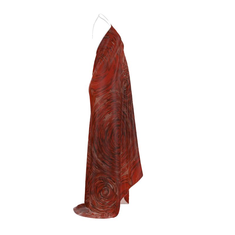 Ripples Red Halterneck Backless Dress