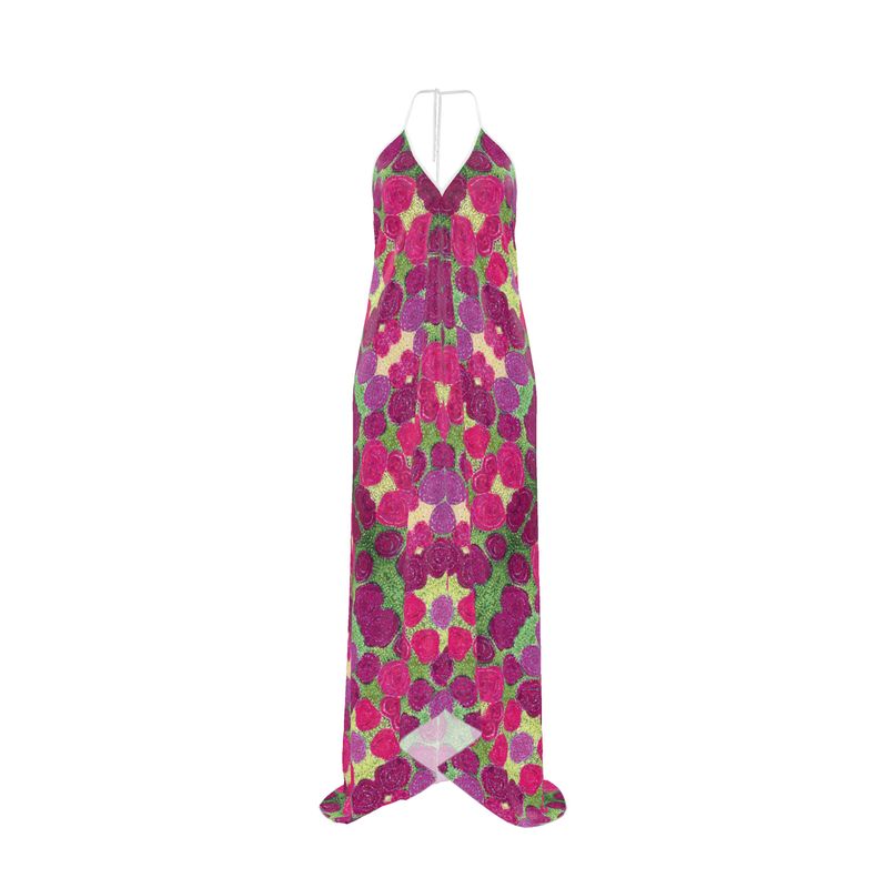 Turning Up Roses Halterneck Backless Dress