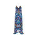 Turning Up Roses Blues Halterneck Backless Dress