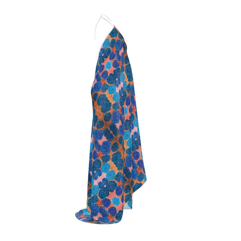 Turning Up Roses Blues Halterneck Backless Dress
