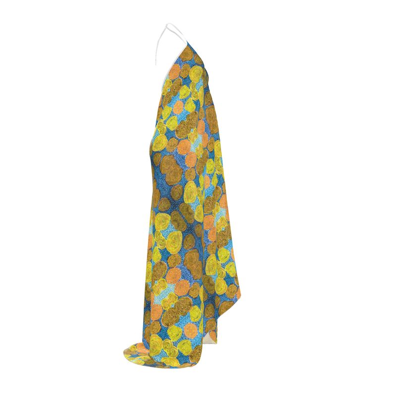 Turning Up Roses Yellow Halterneck Backless Dress