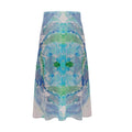 Electric Waves Turquoise Midi Skirt