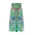 Electric Waves Green Midi Skirt