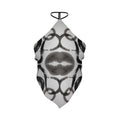 Black & White Abstract Halter Top