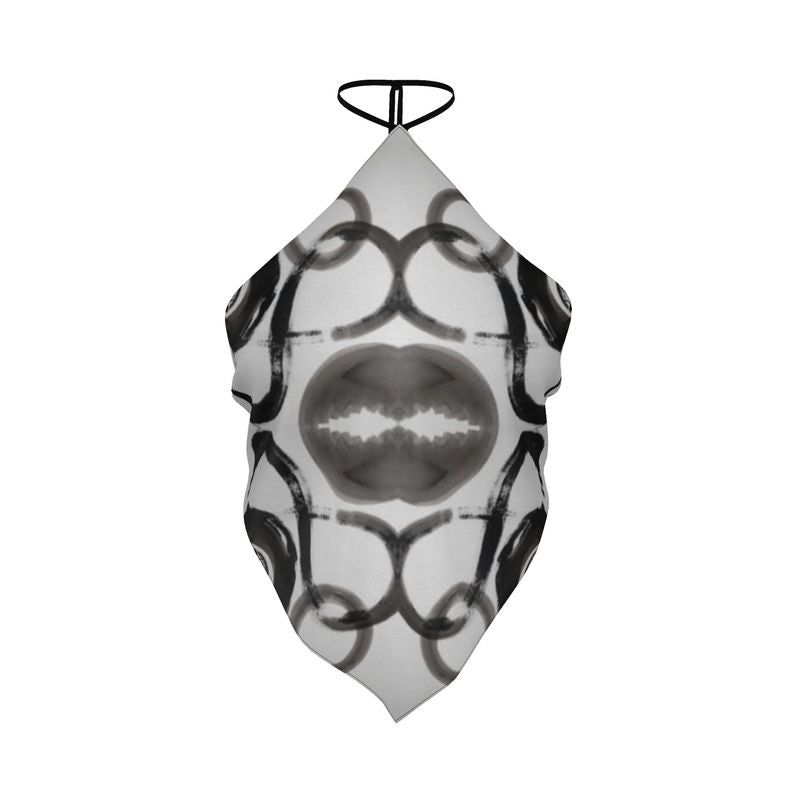 Black & White Abstract Halter Top