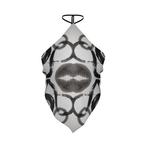 Black & White Abstract Halter Top